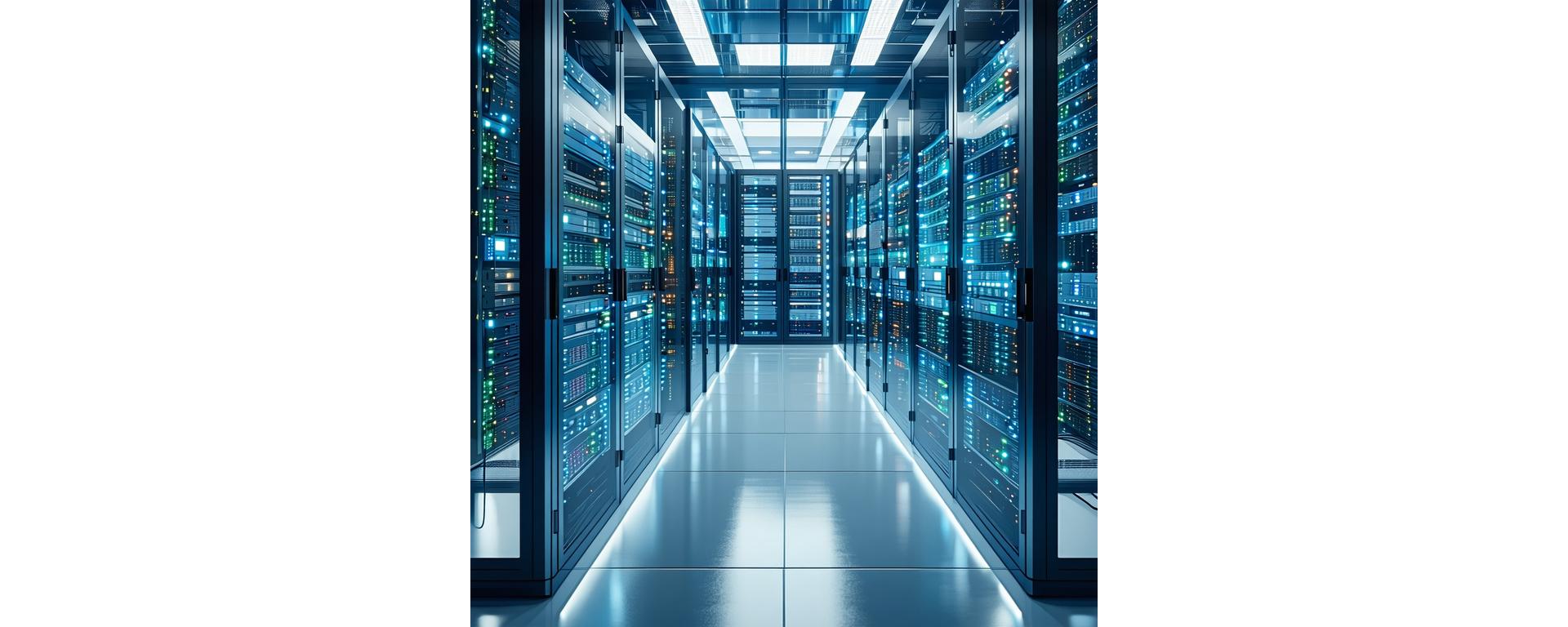 High-tech netwerk apparatuur in moderne serverruimte